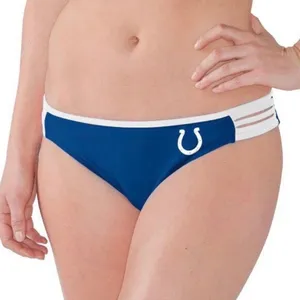 NFL Team Apparel Indianapolis Colts Bikini Bottoms Blue White Strappy thumbnail 1