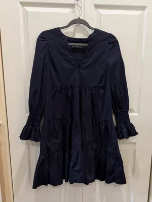 Pomander Place Navy Cotton Poplin Kenzo Dress M thumbnail 8