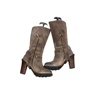 Talbots Tan Suede Tall Sallie Harness Boots Size 5 1/2 B thumbnail 4