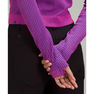 Lululemon Rest Less Cropped Rib Half Zip Sweatshirt Psychic Sonic Pink Medium thumbnail 2