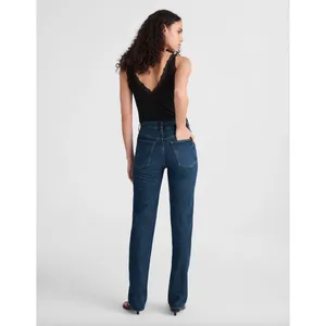 Madewell The Longline Straight Jean Mckinney Wash Dark Blue Rigid US 25 thumbnail 4