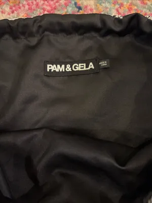 Pam & Gela Snake-Print Drawstring Gym Bag with Tricolor Stripe thumbnail 2