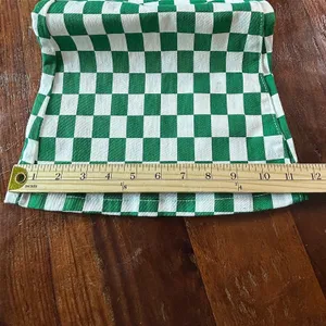 Fashion Green White Checkered Flare Jeans High Waisted Wide Leg Size 2 NEW thumbnail 5