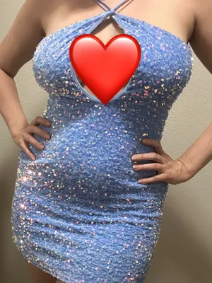 Lucy in the Sky Blue Sequin Bodycon Mini Dress Lace Up Back Medium thumbnail 7