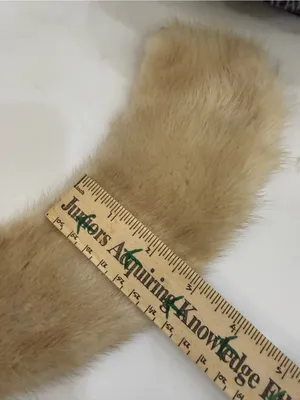 VINTAGE‎ Cream MINK FUR COLLAR ~ SATIN LINED thumbnail 4