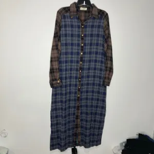 Natural Life Esme maxi dress multicolored plaid 100% cotton‎ womens size medium thumbnail 4
