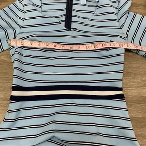 Draper James DRK0400 Blue Striped V Neck Fit Flare Dress XS thumbnail 4