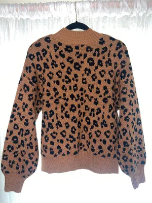NWT Old Navy Cozy Leopard print women’s mock neck sweater size large thumbnail 4
