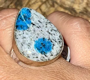 K2 Jasper Ring Size 8 3/4 Blue thumbnail 1