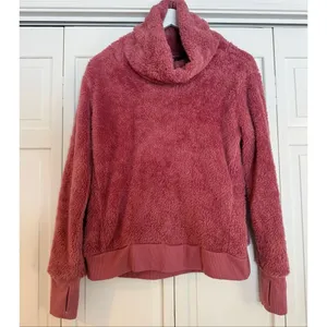 90 Degrees by Reflex pink high pile cowl neck teddy sweater small thumbnail 2