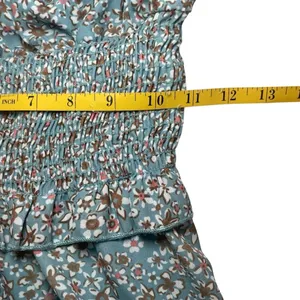 Altar’d State Blue Floral Milkmaid Peasant Dress Elastic‎ Waist Ruffle Small thumbnail 9
