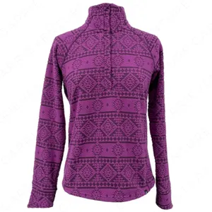 Eastern Mountain Sports Purple Fleece Jacket Hiking Geometric Aztec Pullover Size S thumbnail 2