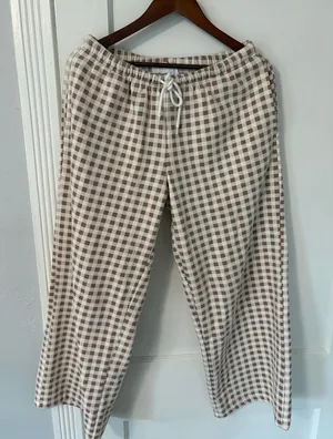 Grayson Threads Tan Plaid Sweatpants thumbnail 1