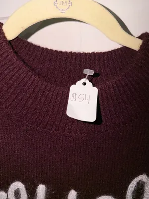 Peach Love California Maroon “TouchDown” short sleeve sweater thumbnail 2