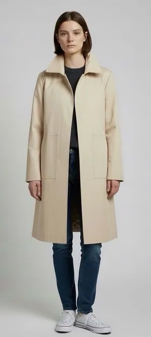 Vintage Adams Row Tan Trench Coat Brown Faux Fur zip-in lining Old money Classic thumbnail 1