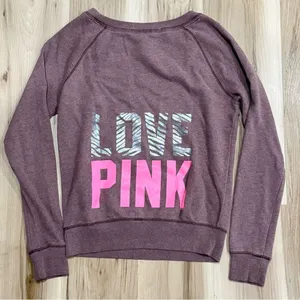Victoria’s Secret PINK Love Pink Crewneck Y2K Sweatshirt Women’s Small thumbnail 2