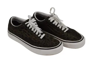 Vans Old Skool Leopard Print Sneakers Women's Size 8 Olive‎ Green thumbnail 1