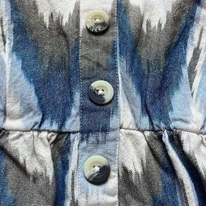 Shyanne Blue Tan Southwestern Print Cotton Mini‎ Dress XS Country Sundress Rodeo thumbnail 4