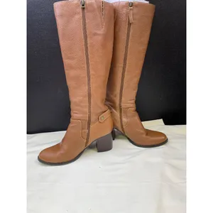 Franco Sarto Womens Brown Pebbled Leather Heeled Boots Size 8M SKU 6723 thumbnail 3