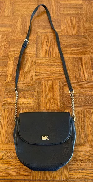 Michael Michael Kors Black Pebbled Leather Half Dome Crossbody Bag black thumbnail 1