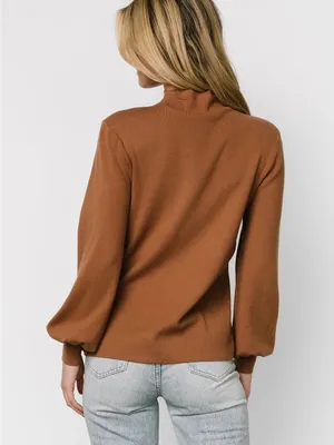 NWT Baltic Born Sutton Sweater Top in Brown Women’s Sz Medium Mock Neck Sweater thumbnail 2
