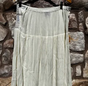 VTG Scully Embroidered Maxi Pull-on Skirt Gauzy Womens Large Boho Layered thumbnail 6