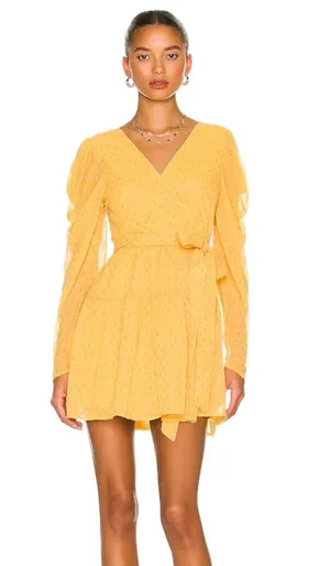 Revolve Lovers and Friends Morgan Mini Dress in Golden Yellow thumbnail 1