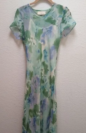 Vintage 90s Sheer Floral 2 Piece Dress thumbnail 1