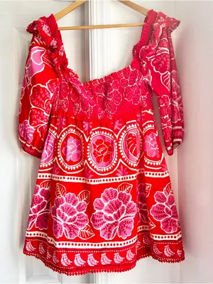 Farm Rio Summer Sunrise Square-Neck Mini Dress thumbnail 6