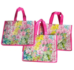Lilly Pulitzer SET 3 Reusable Shopping Tote Bags thumbnail 1