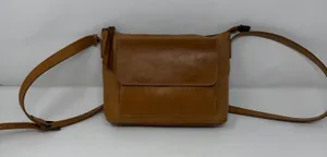 Able Olivia Crossbody Bag Tan Brown Women Small Handbag Cognac Leather thumbnail 1