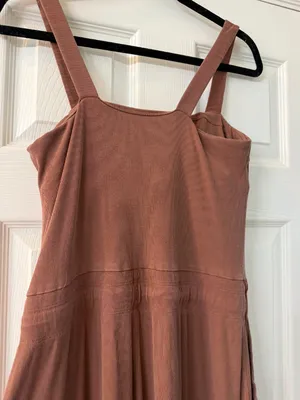VUORI Pose Mudra Jumpsuit Ribbed Drawstring Athleisure Hazelnut Brown Size Large thumbnail 10