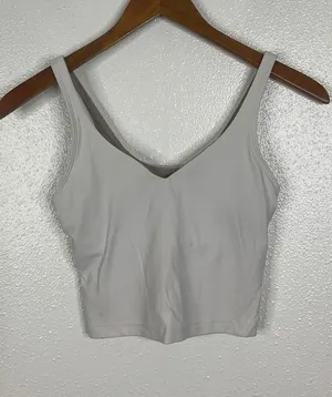 Lululemon Align Tank Top White Nulu Yoga Crop Top Size 2 thumbnail 1