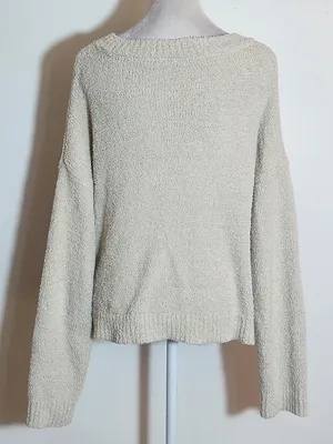 Double Zero Cream Fuzzy Cropped Sweater Size Small thumbnail 3