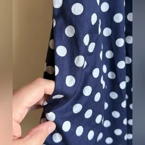 Anthropologie Polka Dot Dress - Vanessa Virginia Navy Blue White Womens sz 10 thumbnail 7