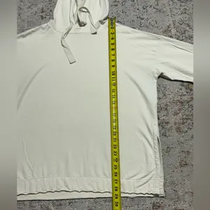 AERIE long sleeve oversized hooded sweatshirt size Medium cream color 100% thumbnail 12