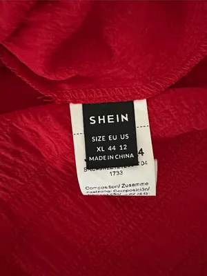 SHEIN Red Off-Shoulder Boho Textured Ruffled Dress XL thumbnail 7