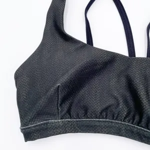 JoyLab Dark Green & Black Snakeskin Reptile Print Strappy Sports Bra Size XS thumbnail 3