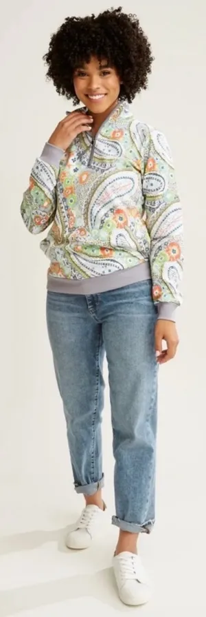 Vera Bradley French Terry Fleece Floral and Paisley Pullover thumbnail 2