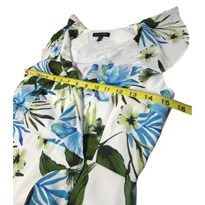 Banana Republic Floral Wrap Maxi Dress Size 0 Petite Coastal Coquette Ruffle thumbnail 7