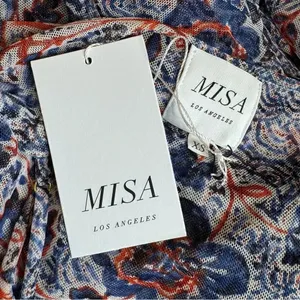 MISA Los Angeles Nicola Floral Mesh Halter Midi Dress Blue Size XS NWT thumbnail 10