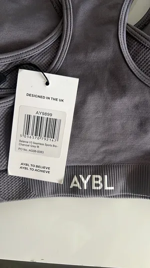 AYBL Balance V3 Seamless Sports Bra in Charcoal Grey - Medium thumbnail 5