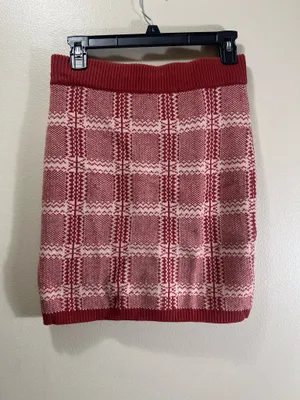 Best Match Rusty Rose Plaid Two-Piece Long Sleeve Sweater Dress thumbnail 5