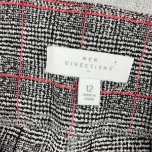 New Directions Pants Womens 12 Black Plaid Ponte Dress Pull On Elastic Stretch thumbnail 2