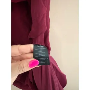 Lulus Fancy Sweetness Wine Red Ruffled Lace-Up Sleeveless Maxi Dress Size XL NWT thumbnail 10