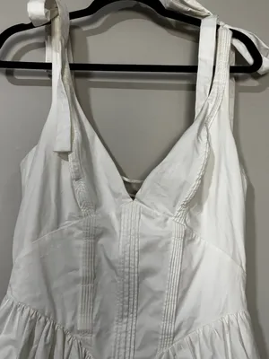 HOUSE OF CB HATTIE White Pin Tuck Cotton Midi Sundress Size XL thumbnail 5