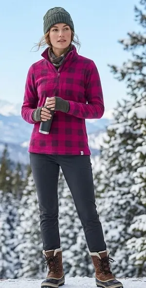 Avalanche Womens Fleece Pullover Size M Quarter Zip Gorp Outdoor Cabin Après Ski thumbnail 1
