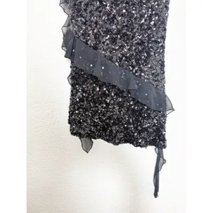 NWT Zara Black Short Sequin Dress With Ruffle Trim Size XS Party Cocktail thumbnail 10