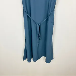 Lulus Dusty Blue Tie Back Slip Mini Dress Adjustable Straps Chiffon Small NWT thumbnail 8