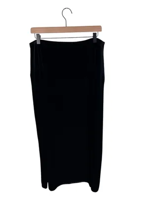 Vintage 90s Y2K Black Velvet Maxi Skirt Size Large Whimsigoth Gothic NY & Co thumbnail 2